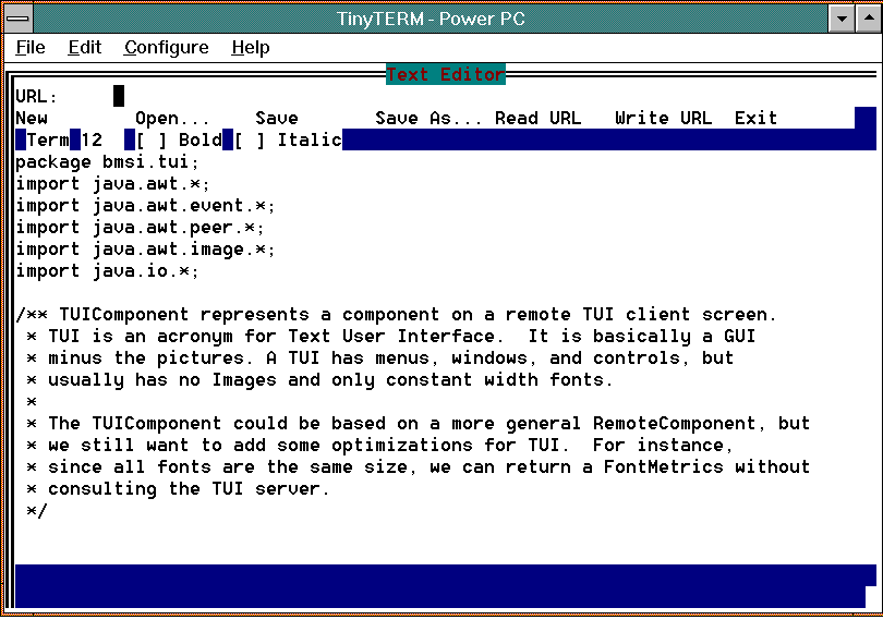 TUI for Java AWT